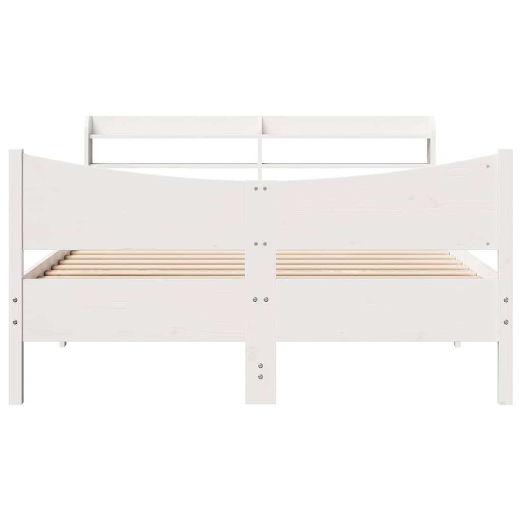 Cadre de lit avec tête de lit blanc 150x200 cm bois pin massif