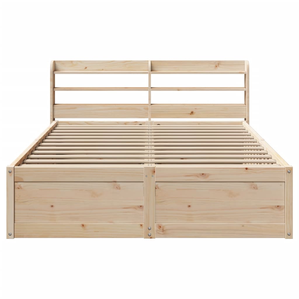 Cadre de lit avec tête de lit 135x190 cm bois de pin massif - XIOS