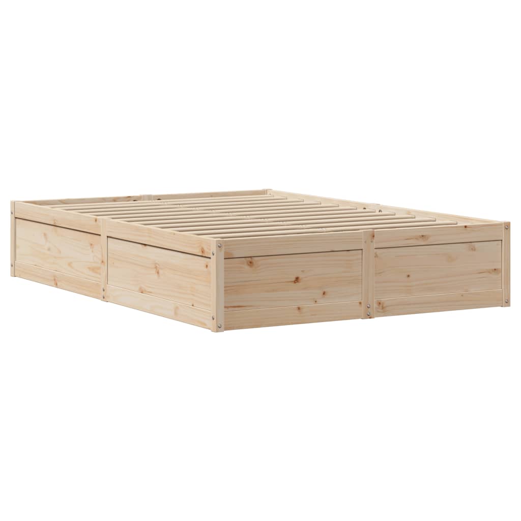 Cadre de lit avec tête de lit 135x190 cm bois de pin massif - XIOS