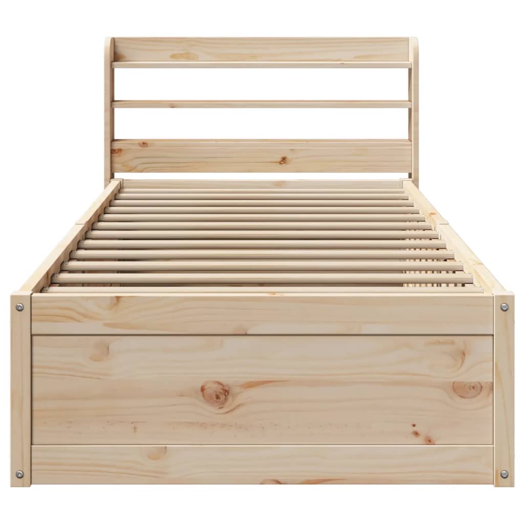 Cadre de lit avec tête de lit 75x190 cm bois de pin massif - XIOS