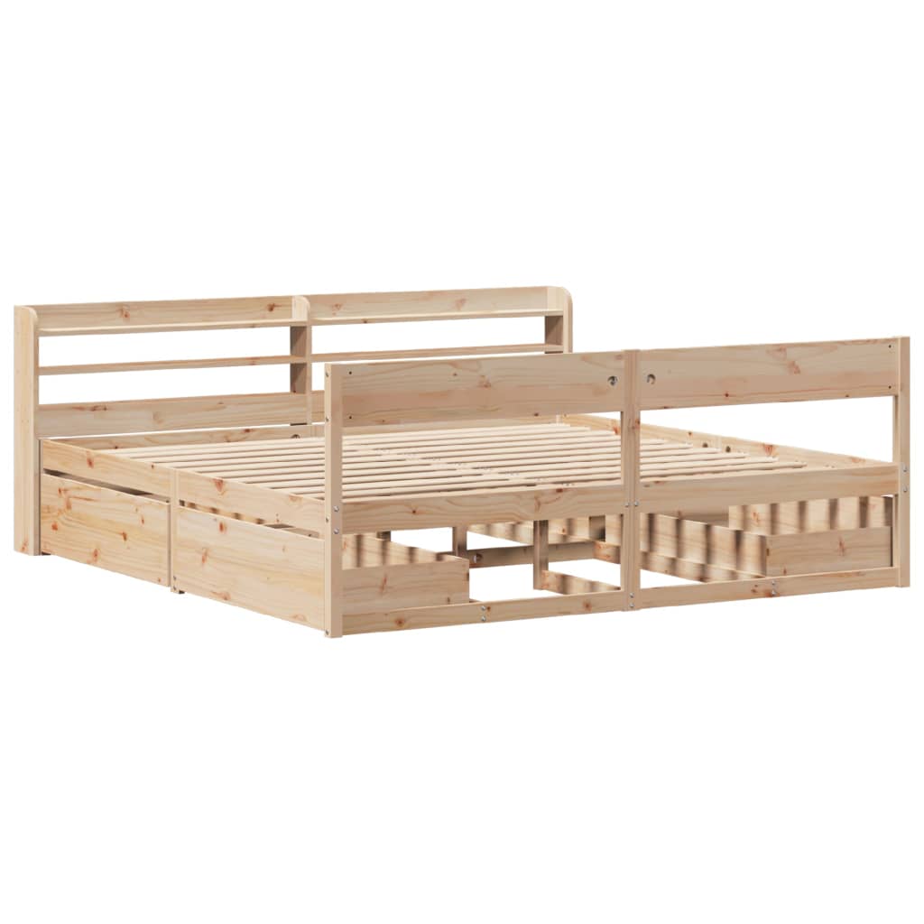 Cadre de lit sans matelas 180x200 cm bois massif de pin - XIOS