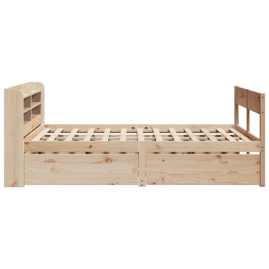 Cadre de lit sans matelas 135x190 cm bois de pin massif - XIOS