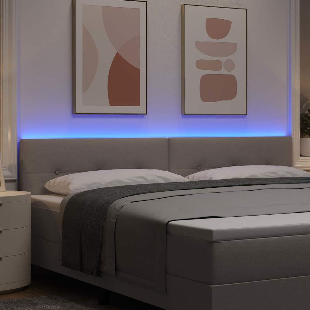 Tête de lit LED avec des lumières à LED Taupe 200 cm Polyester - XIOS