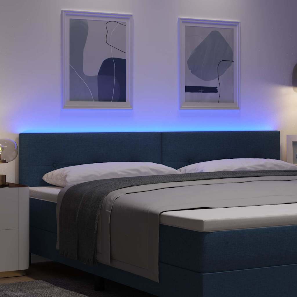 Tête de lit LED avec des lumières à LED Bleu 200 cm Polyester - XIOS