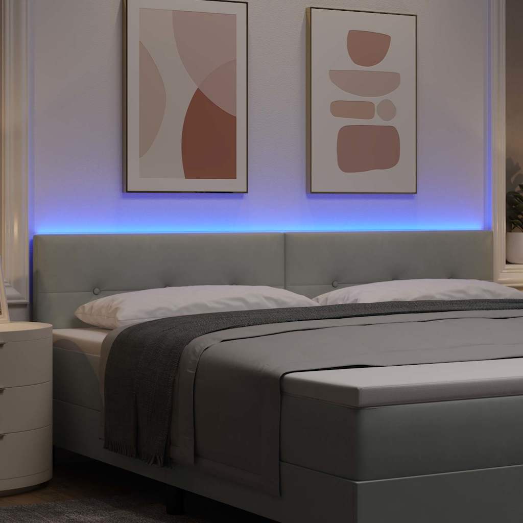Tête de lit LED Gris clair 200 cm Polyester - XIOS