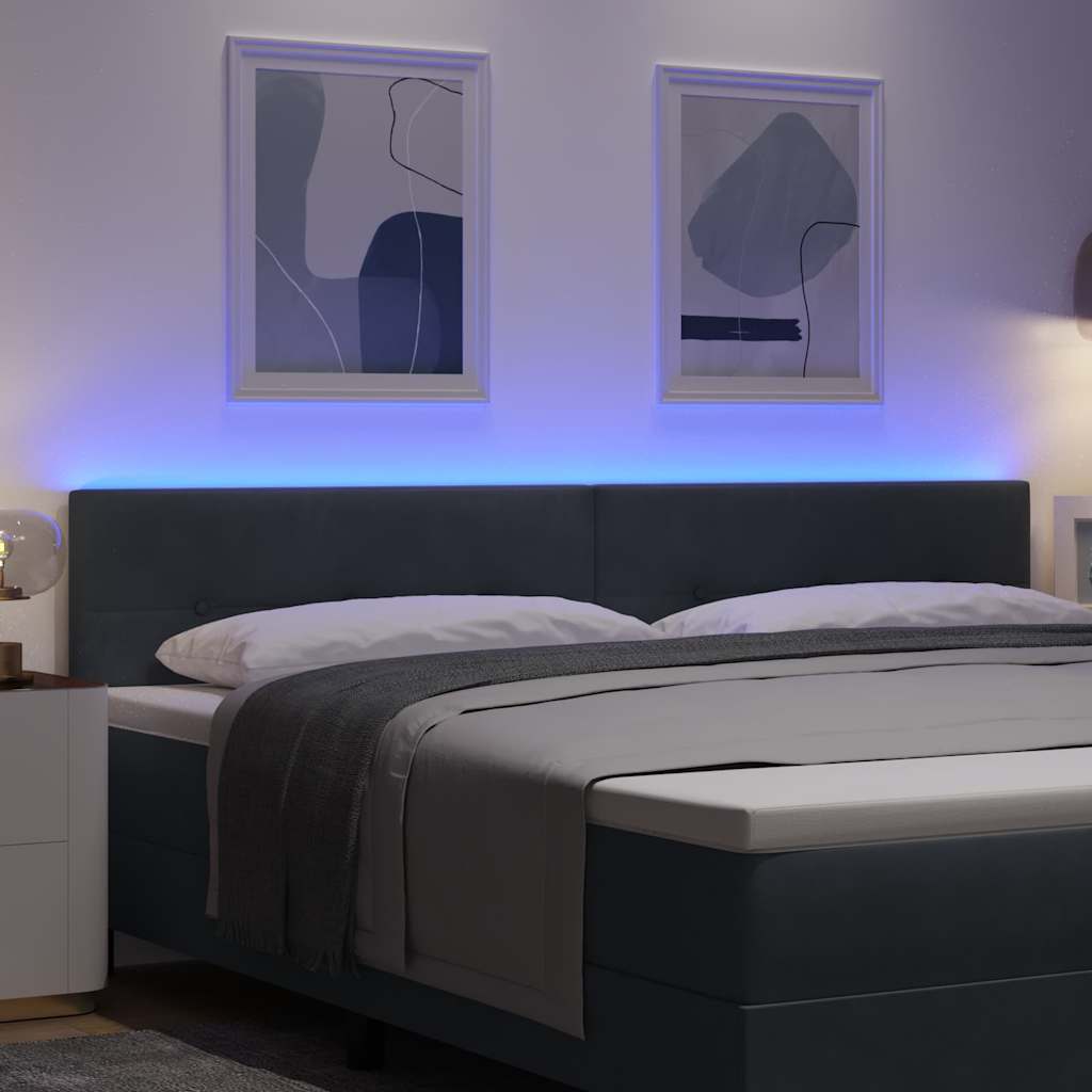 Tête de lit LED avec des lumières à LED Gris 200 cm Polyester - XIOS