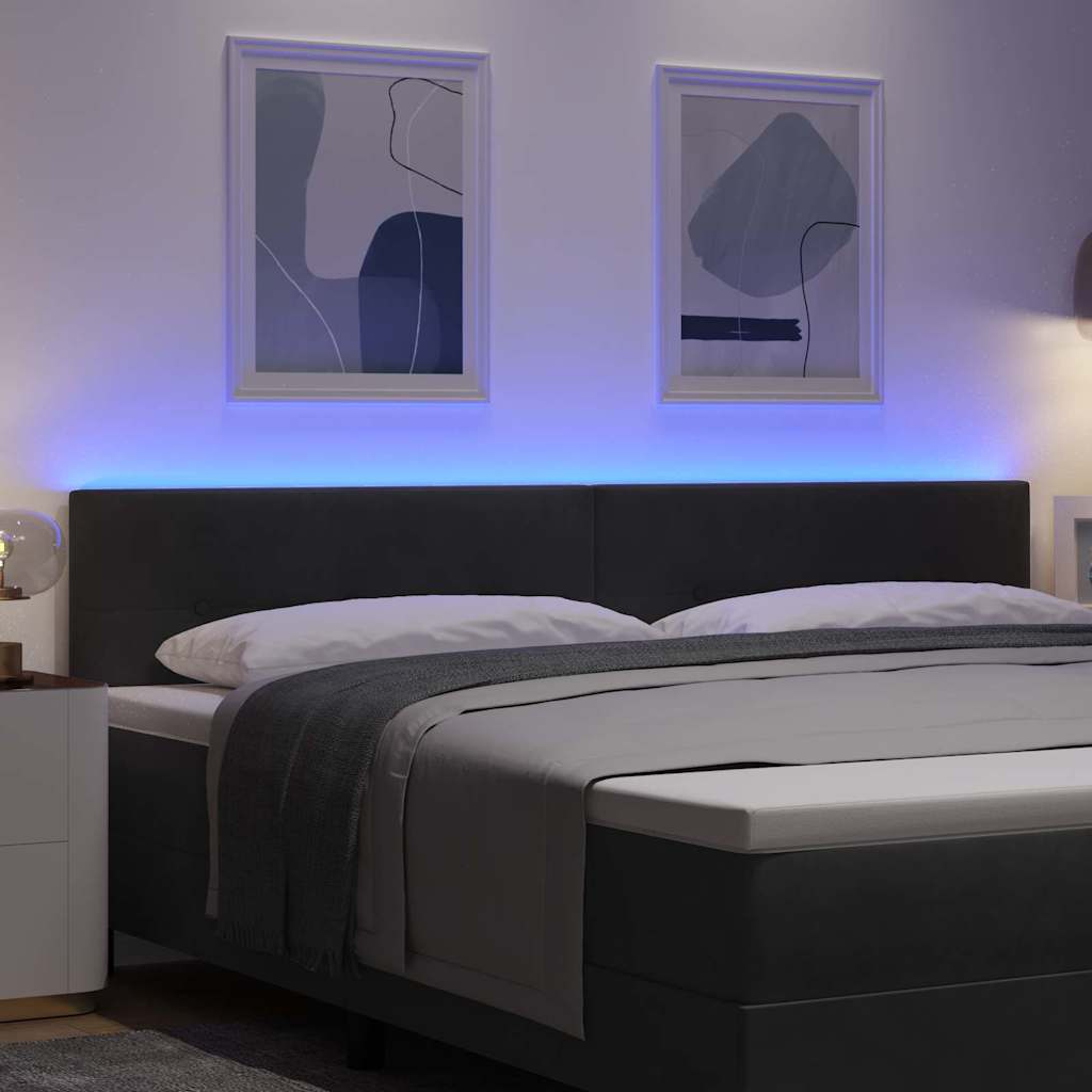 Tête de lit LED avec des lumières à LED Noir 200 cm Polyester - XIOS