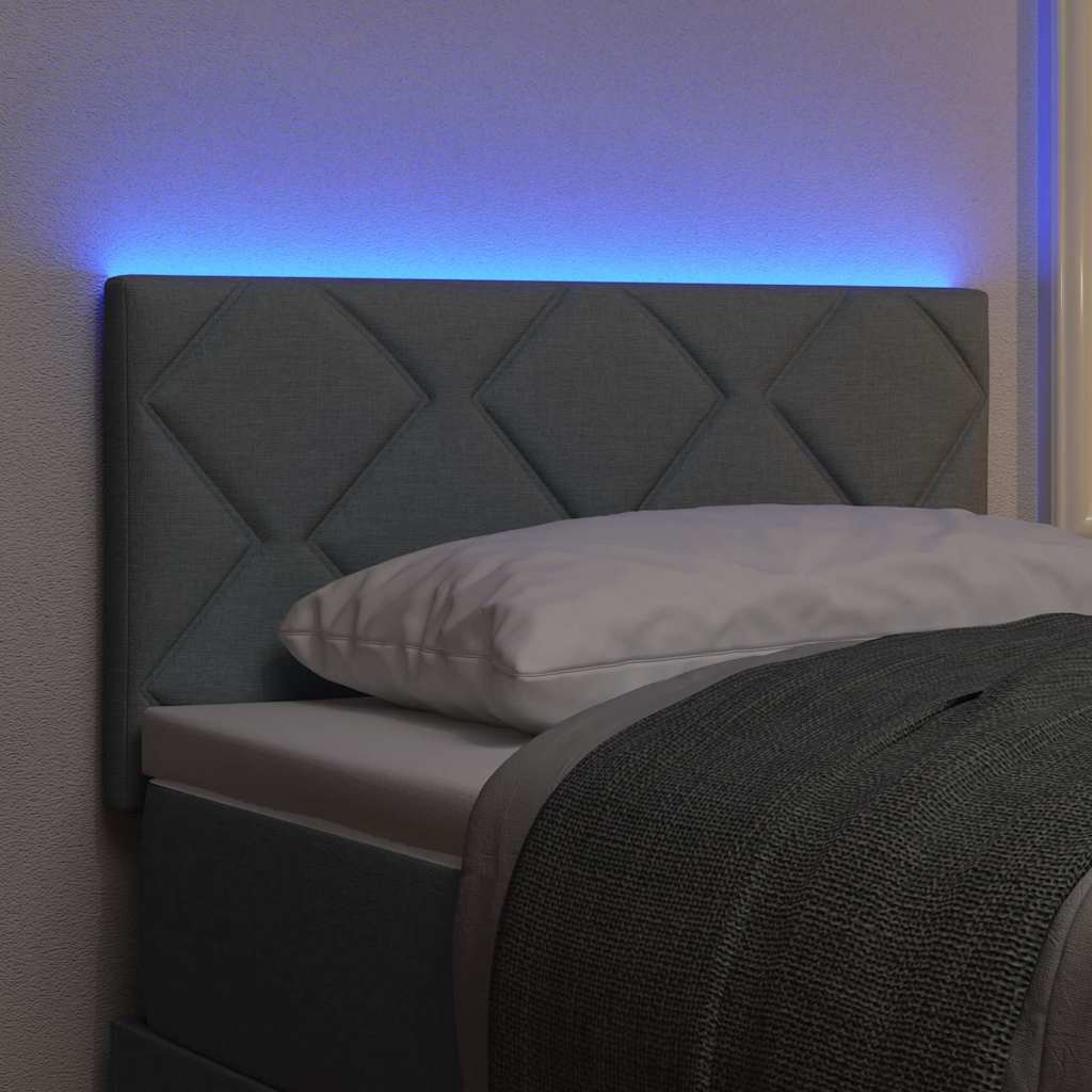 Tête de lit avec des lumières à LED Gris clair 80 cm tissu - XIOS