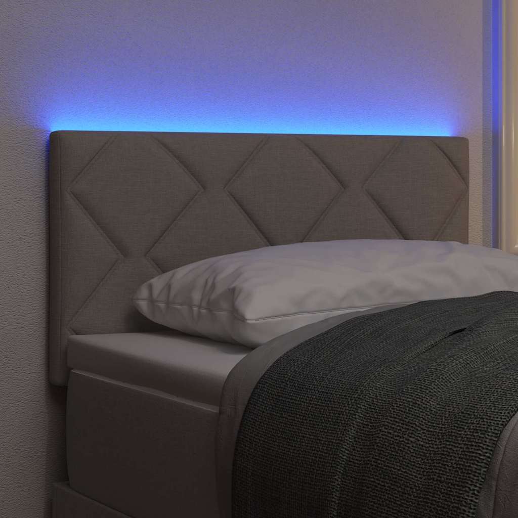 Tête de lit avec des lumières à LED Réglable Taupe 80 cm tissu - XIOS