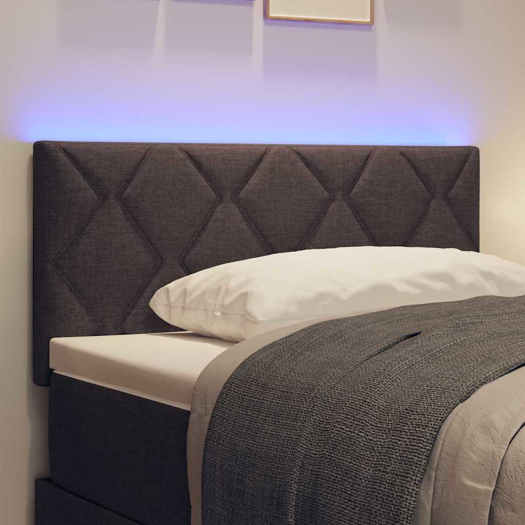 Tête de lit avec des lumières à LED Réglable Marron 90 cm tissu - XIOS