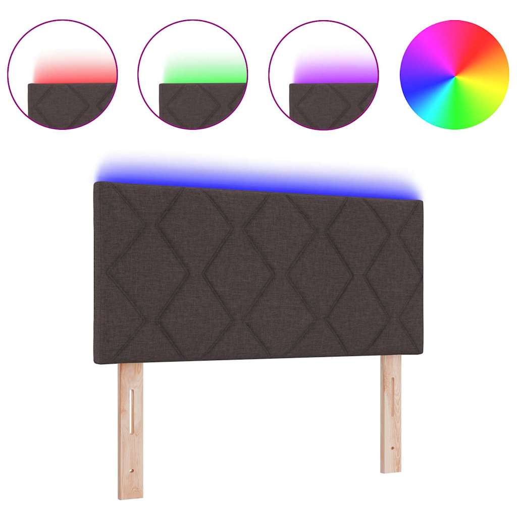 Tête de lit avec des lumières à LED Réglable Marron 90 cm tissu - XIOS