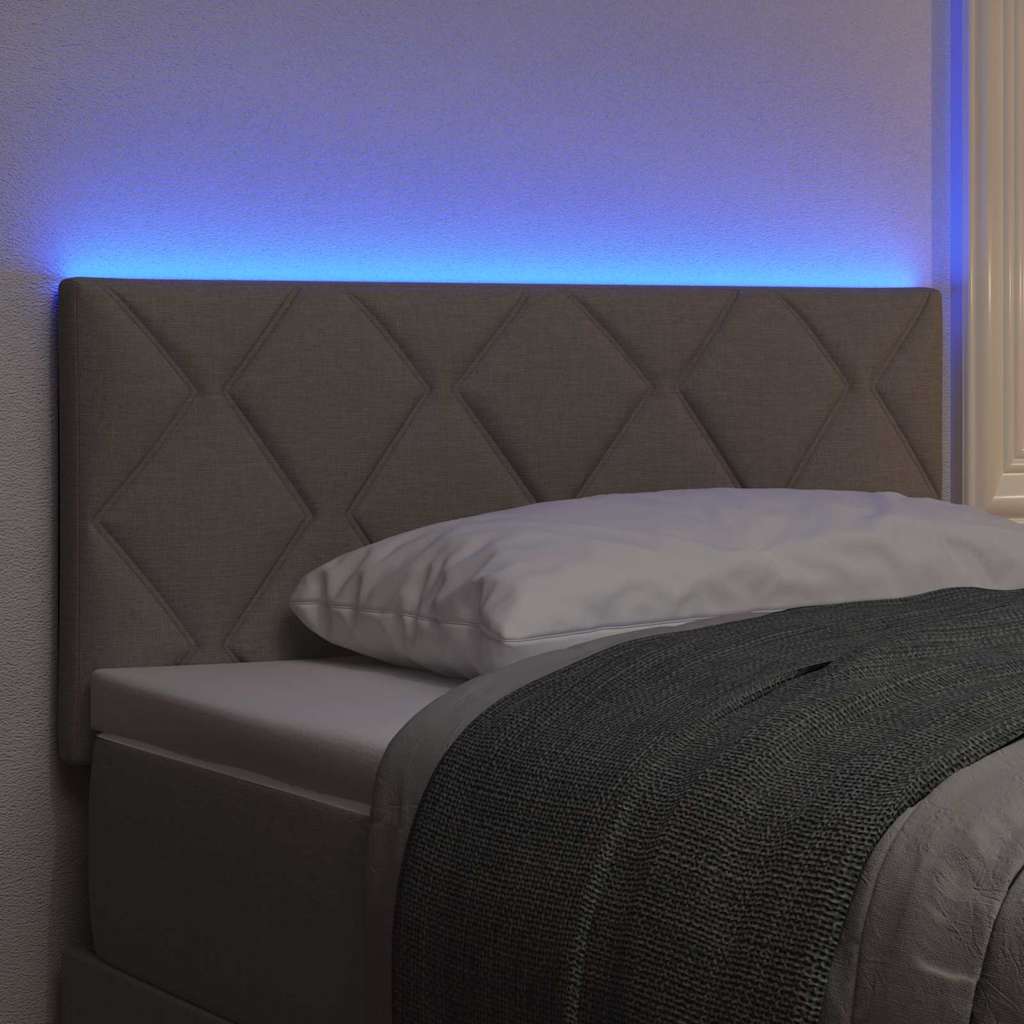 Tête de lit avec des lumières à LED Réglable Taupe 100 cm tissu - XIOS