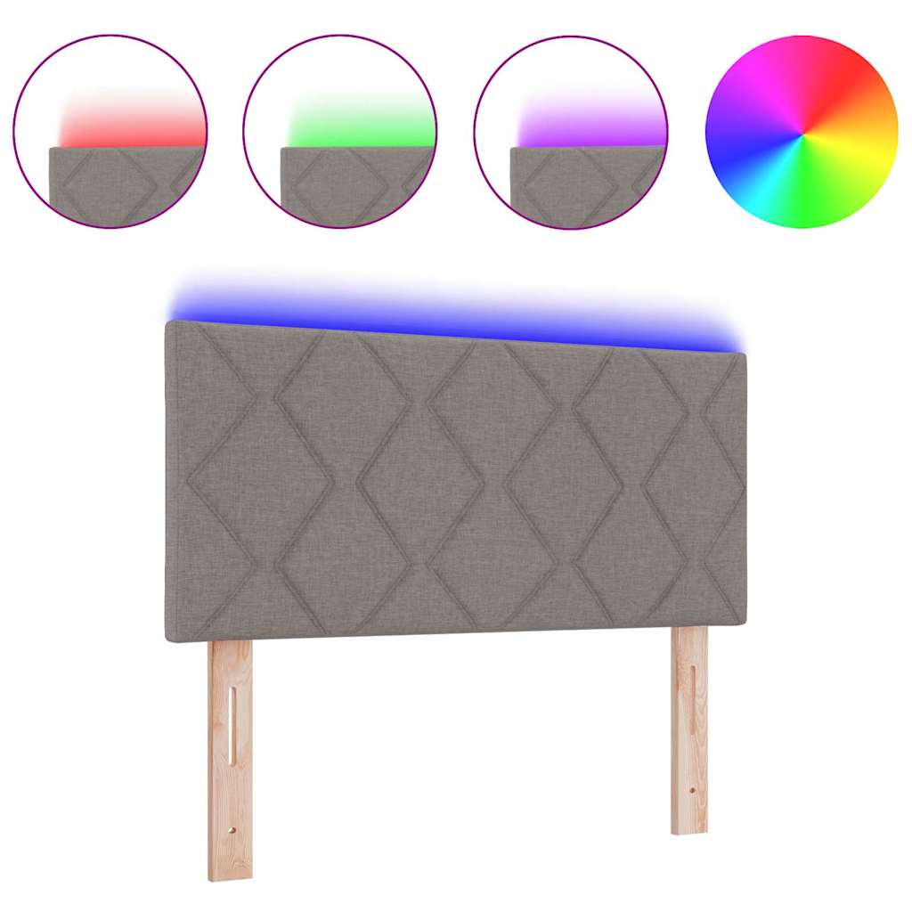 Tête de lit avec des lumières à LED Réglable Taupe 100 cm tissu - XIOS