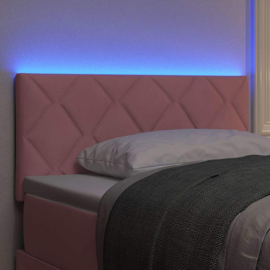 Tête de Lit LED avec des lumières à LED Rose 100 cm Velours - XIOS