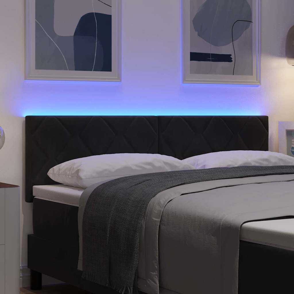 Tête de lit LED Noir 144 cm Cuir synthétique - XIOS