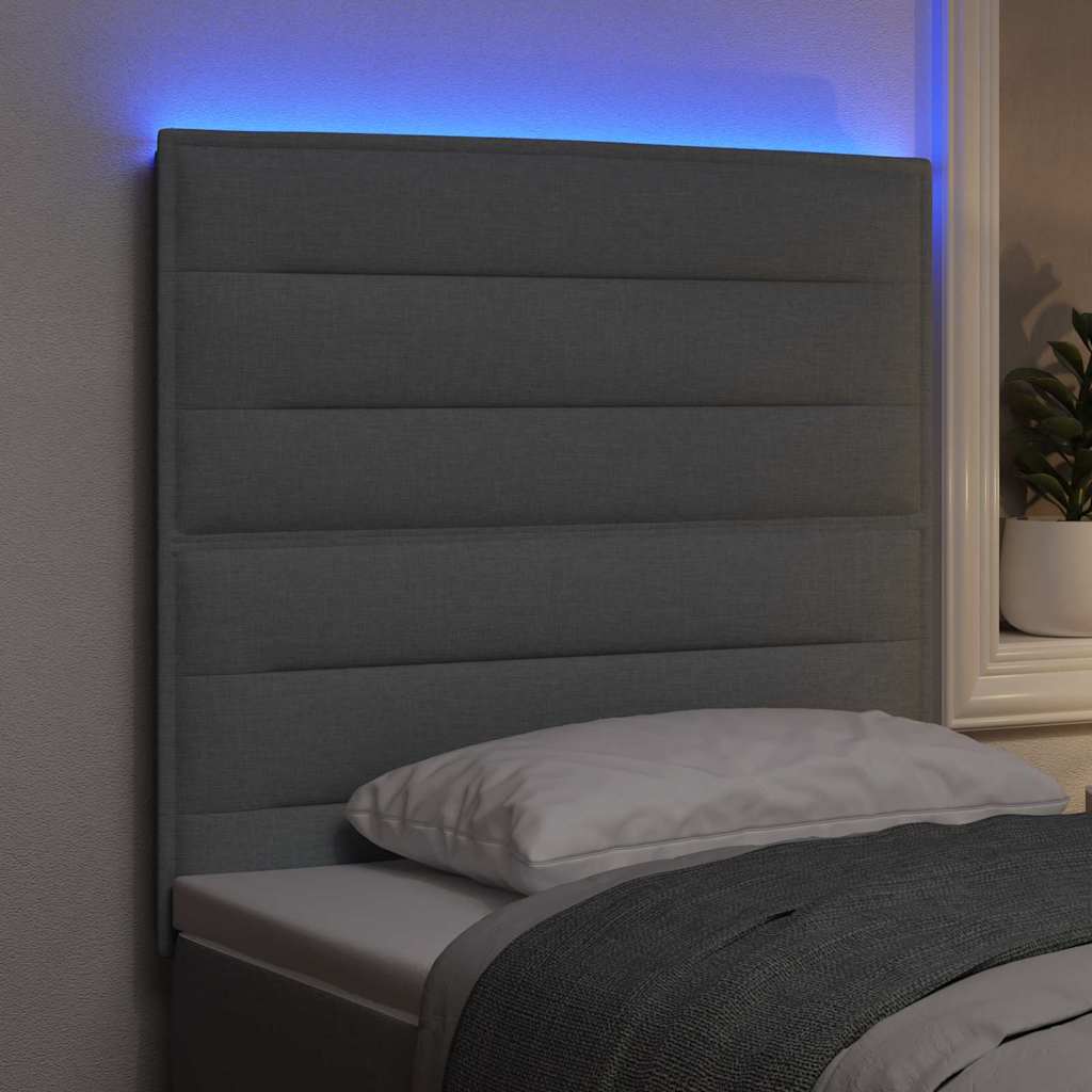 Tête de lit LED avec tête de lit Gris clair 80 cm Polyester - XIOS