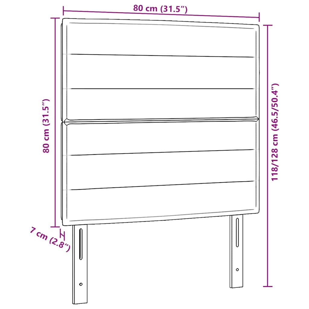 Tête de lit LED avec des lumières à LED Noir 80 cm Polyester - XIOS