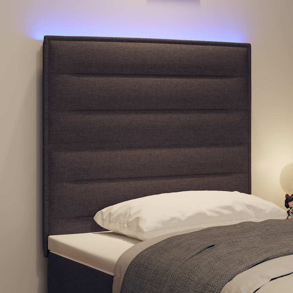 Tête de lit LED avec tête de lit Marron foncé 100 cm Polyester - XIOS