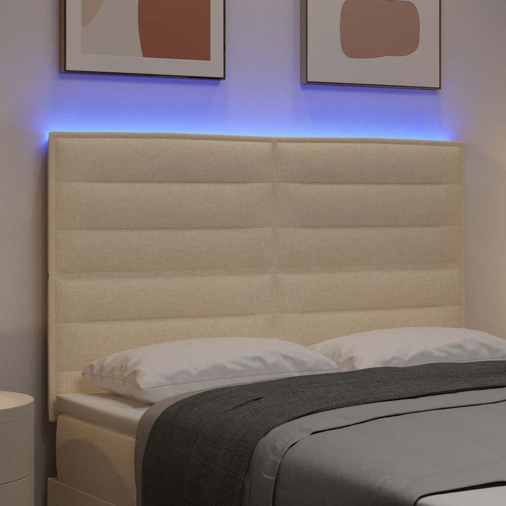 Tête de lit LED avec des lumières à LED Crème 144 cm Polyester - XIOS