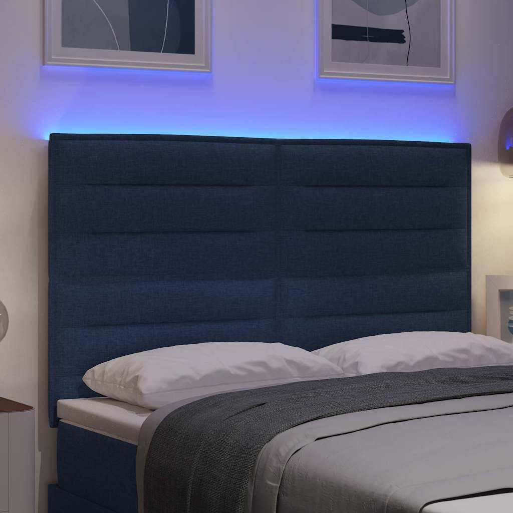 Tête de lit LED avec des lumières à LED Bleu 144 cm Polyester - XIOS