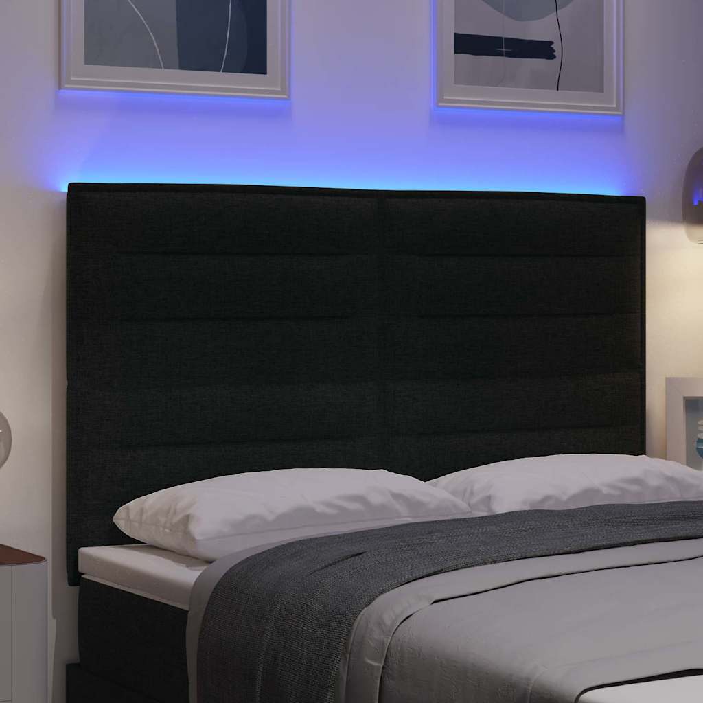 Tête de lit LED avec des lumières à LED Noir 160 cm Polyester - XIOS