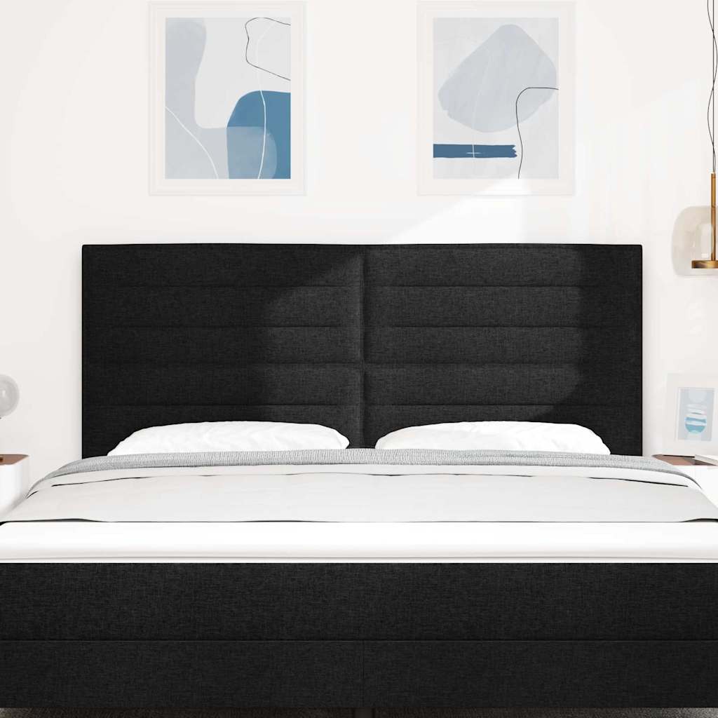 Tête de lit LED avec bandes LED Noir 180 cm tissu