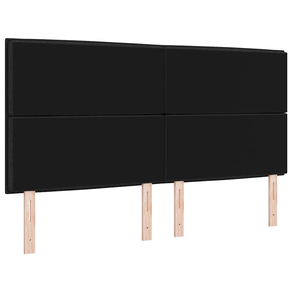 Tête de lit LED avec bandes LED Noir 180 cm tissu