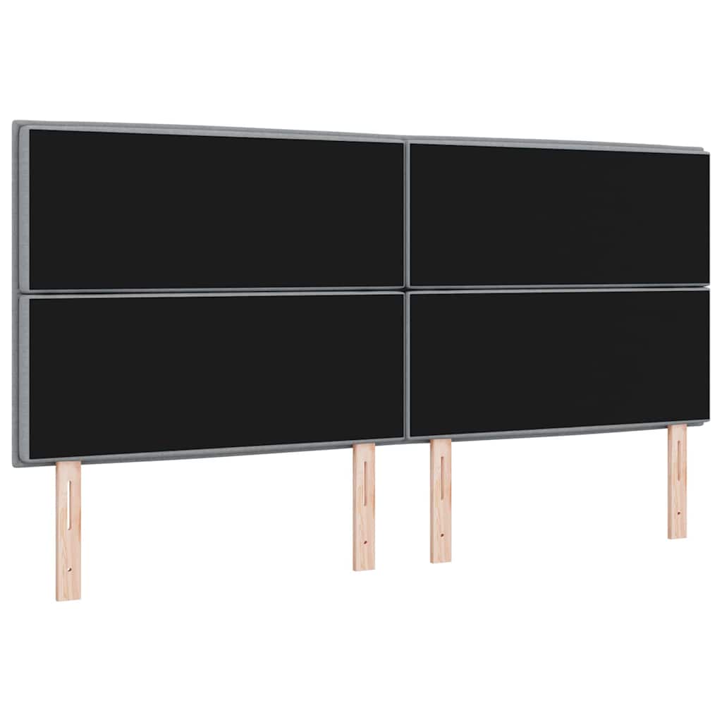 Tête de lit LED avec bandes LED Gris clair 200 cm tissu