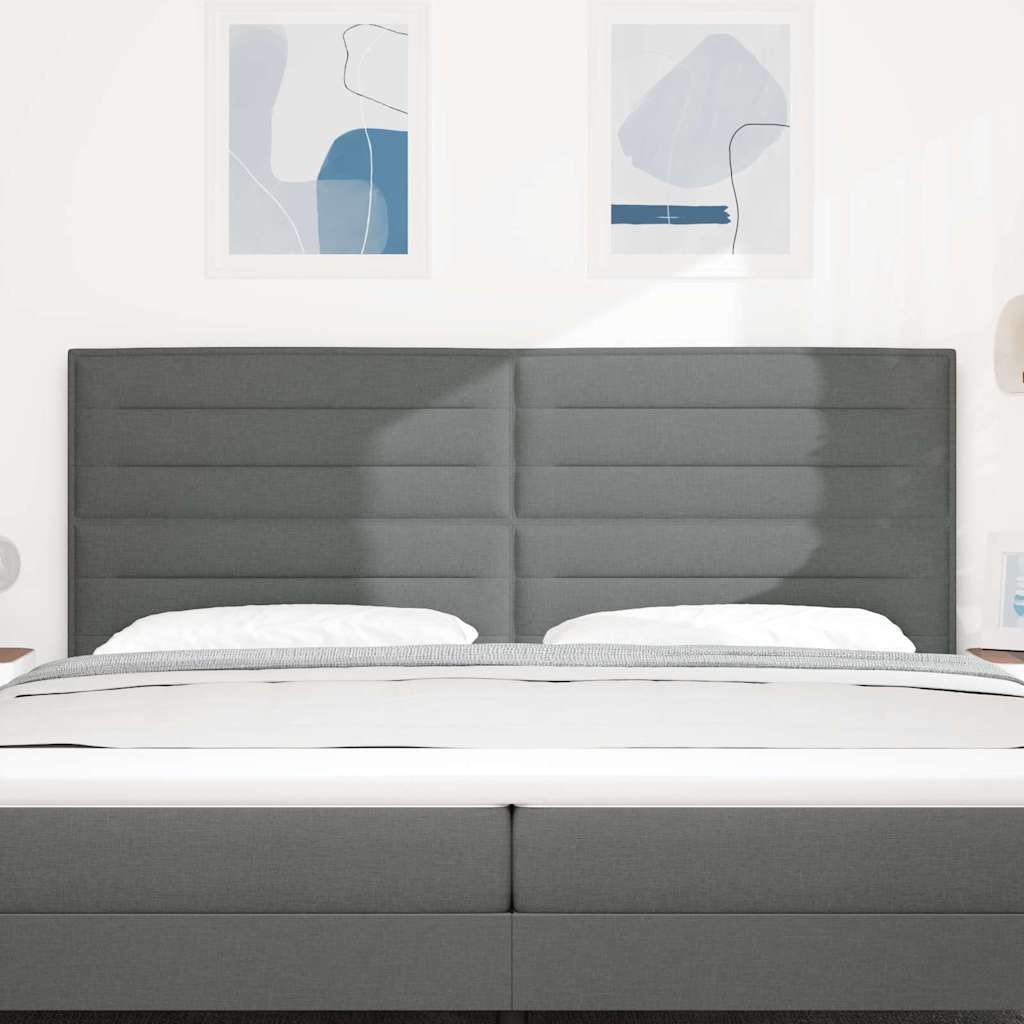 Tête de lit LED avec bandes LED Gris foncé 200 cm tissu