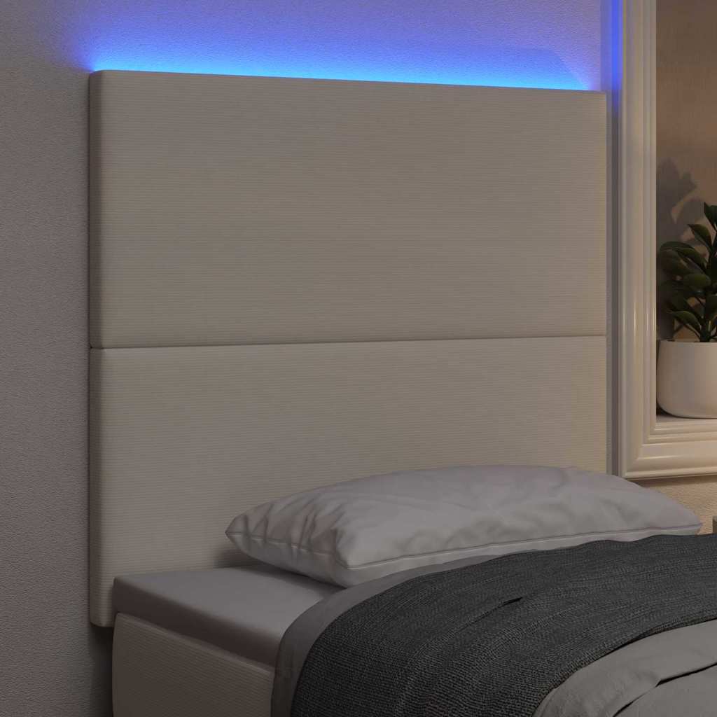Tête de lit LED avec des lumières à LED Crème 100 cm Polyester - XIOS