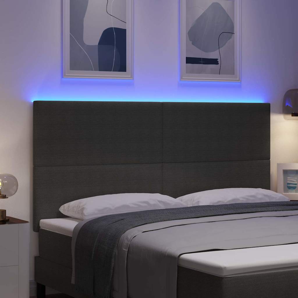 Tête de lit LED avec tête de lit Gris clair 180 cm Polyester - XIOS