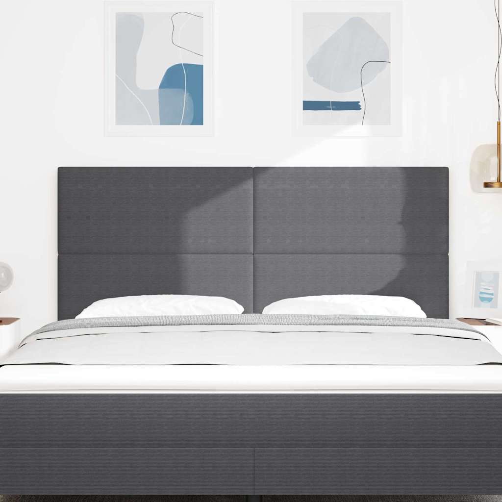 Tête de lit LED Gris foncé 180 cm Tissu en velours côtelé