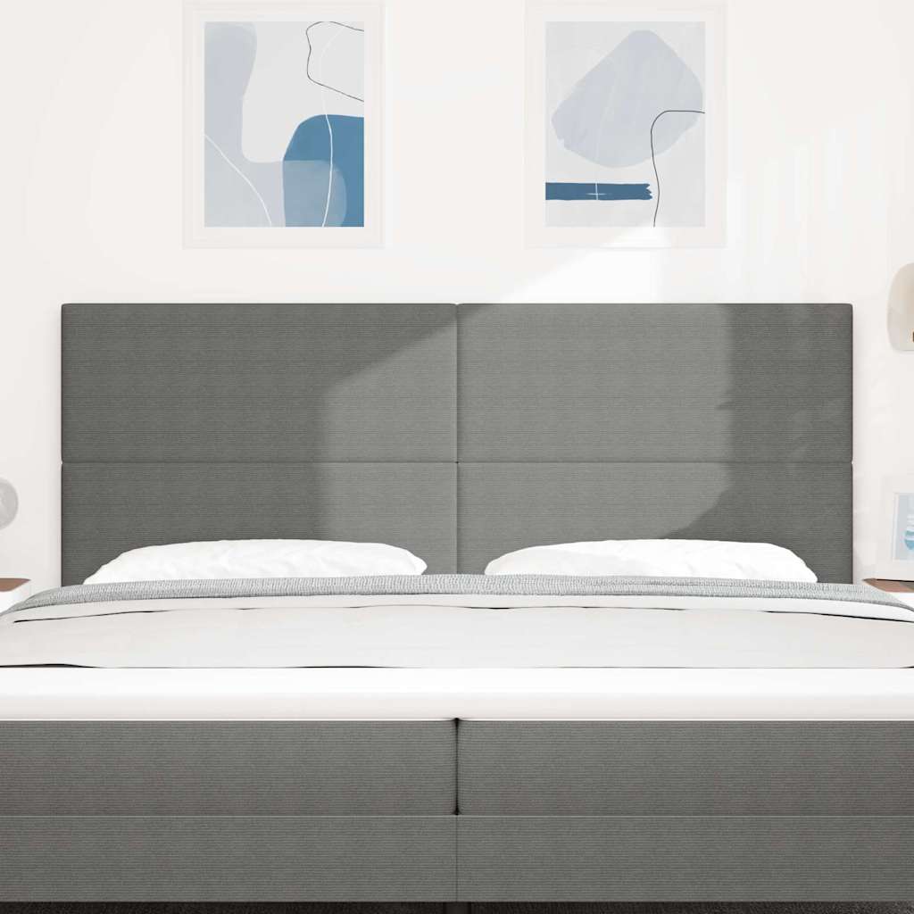 Tête de lit LED Gris clair 200 cm Tissu en velours côtelé
