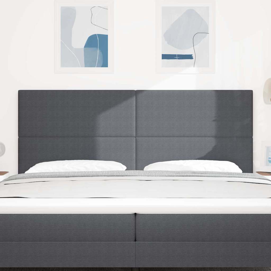 Tête de lit LED Gris foncé 200 cm Tissu en velours côtelé