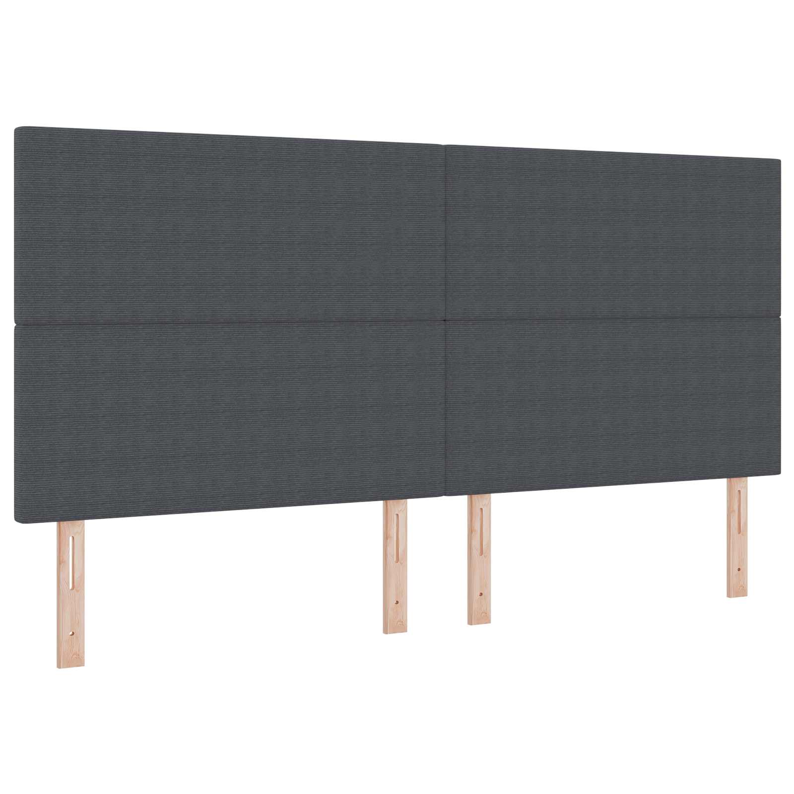Tête de lit LED Gris foncé 200 cm Tissu en velours côtelé