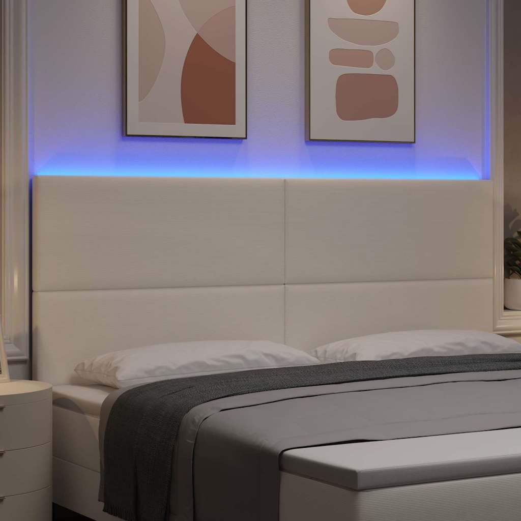 Tête de lit LED avec des lumières à LED Crème 200 cm Polyester - XIOS