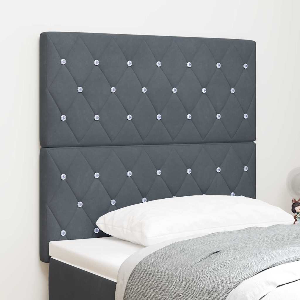Tête de lit LED avec tête de lit Gris foncé 90 cm Polyester - XIOS