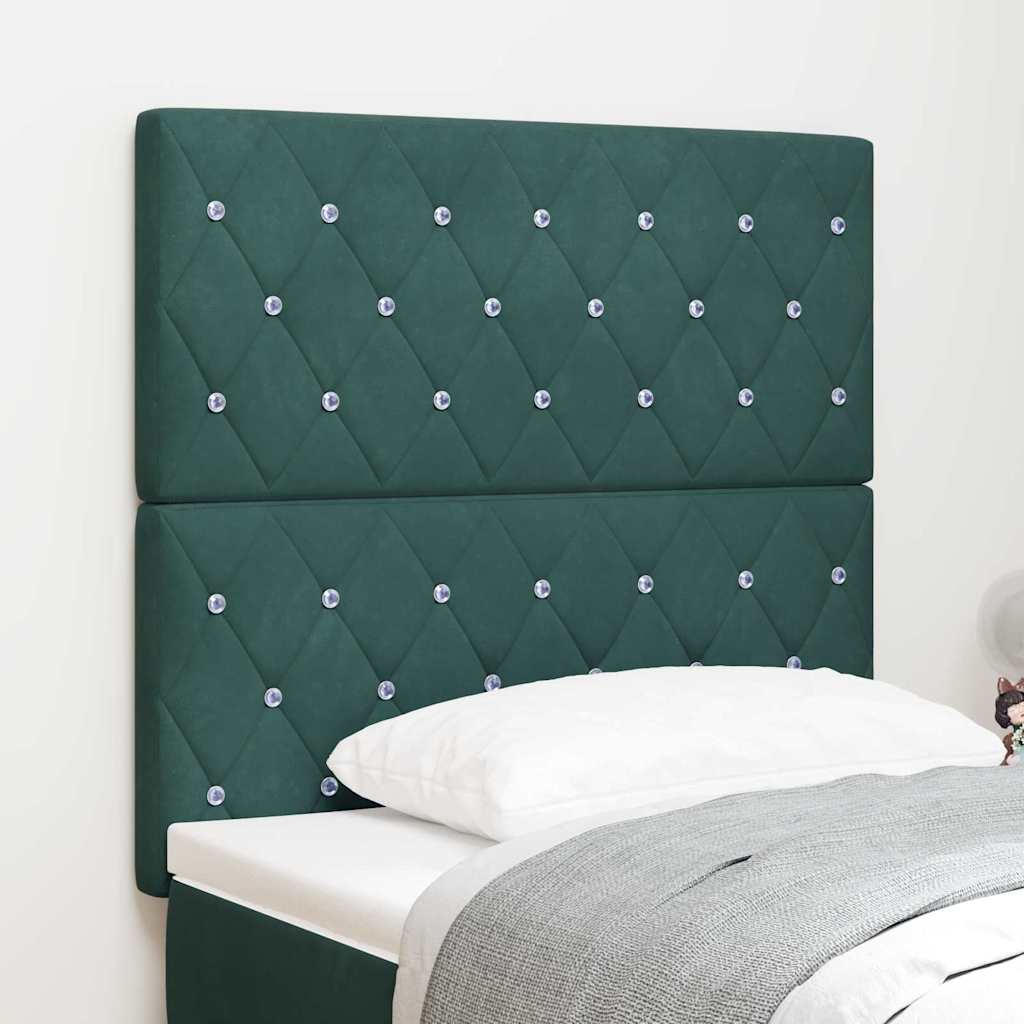 Tête de Lit LED Argyle Vert foncé 100 cm Velours - XIOS