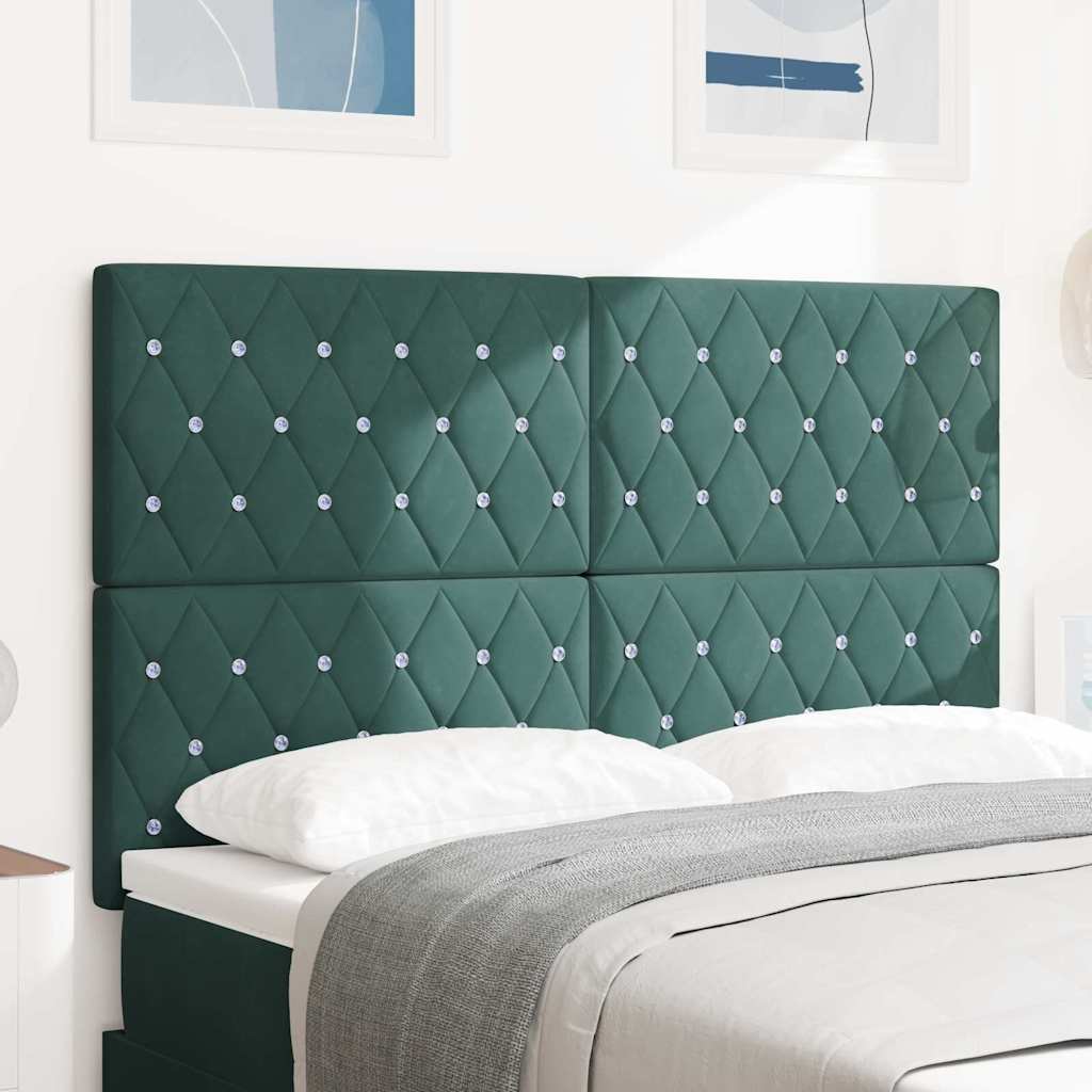 Tête de Lit LED Argyle Vert foncé 144 cm Velours - XIOS