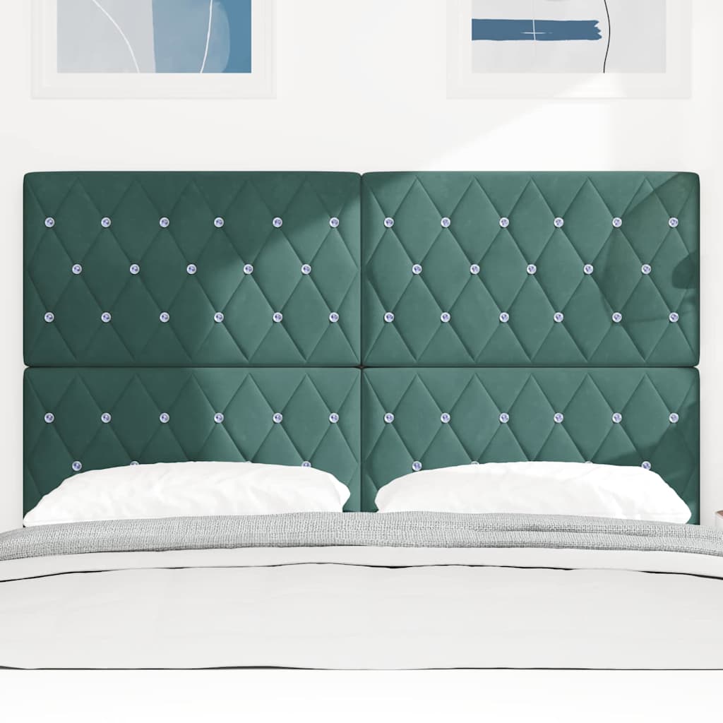 Tête de Lit LED Argyle Vert foncé 144 cm Velours - XIOS