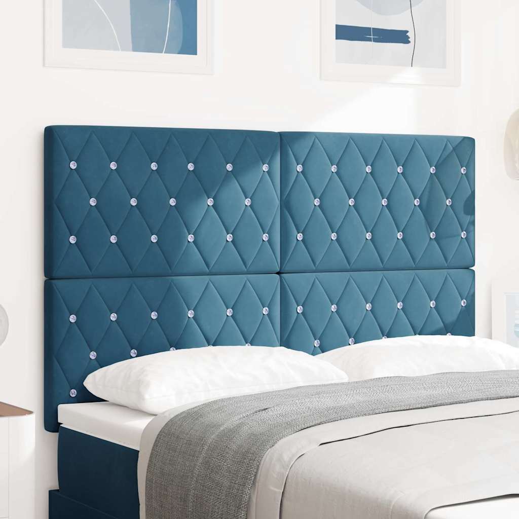 Tête de lit LED avec tête de lit Bleu foncé 144 cm Polyester - XIOS