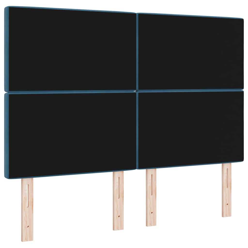 Tête de lit LED avec tête de lit Bleu foncé 144 cm Polyester - XIOS