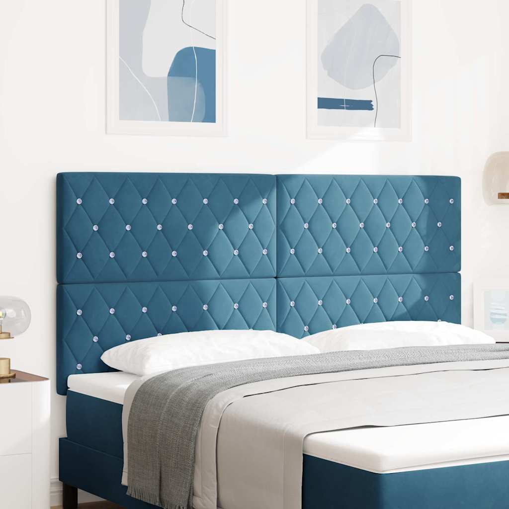 Tête de lit LED avec tête de lit Bleu foncé 180 cm Polyester - XIOS
