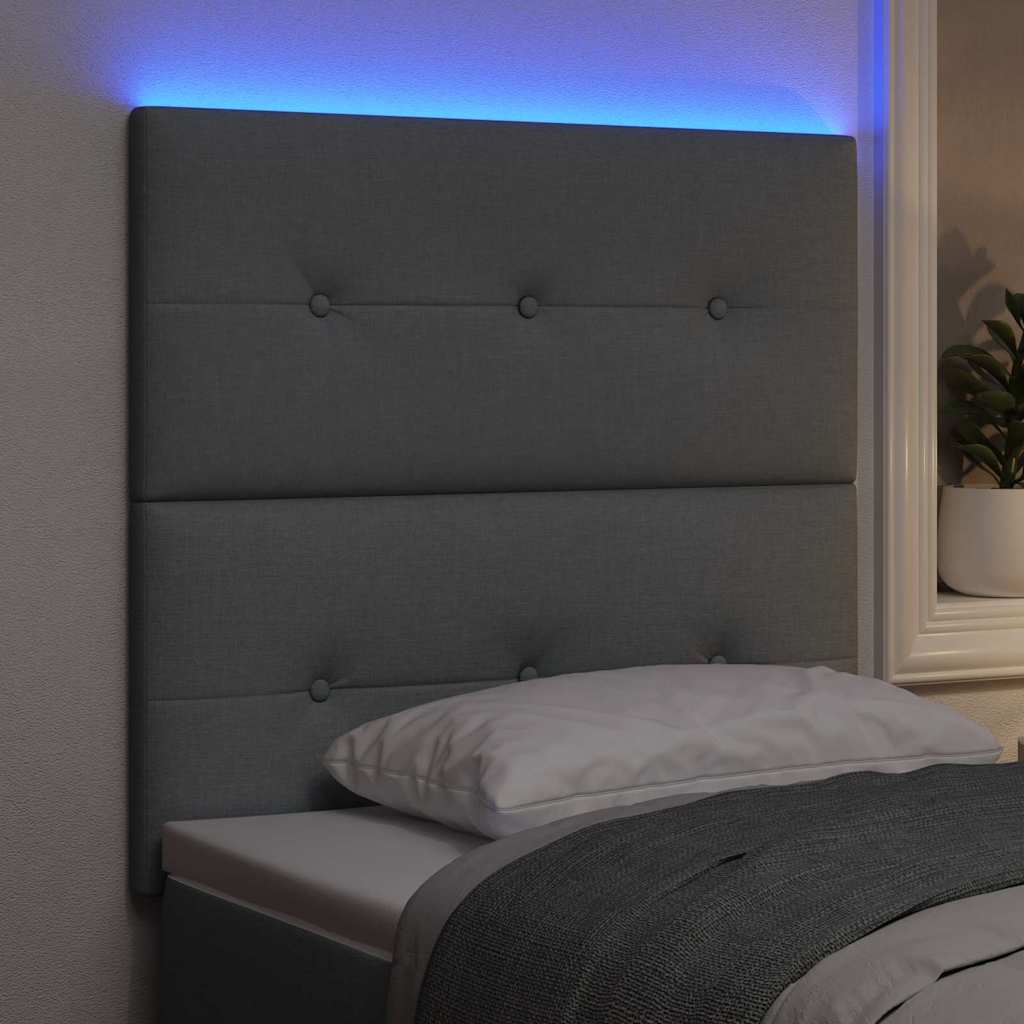 Tête de lit LED avec tête de lit Gris clair 90 cm Polyester - XIOS