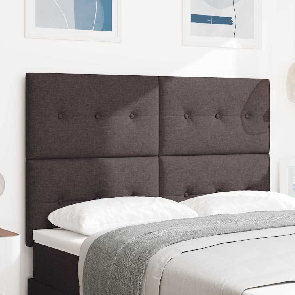 Tête de lit LED avec tête de lit Marron foncé 144 cm Polyester - XIOS
