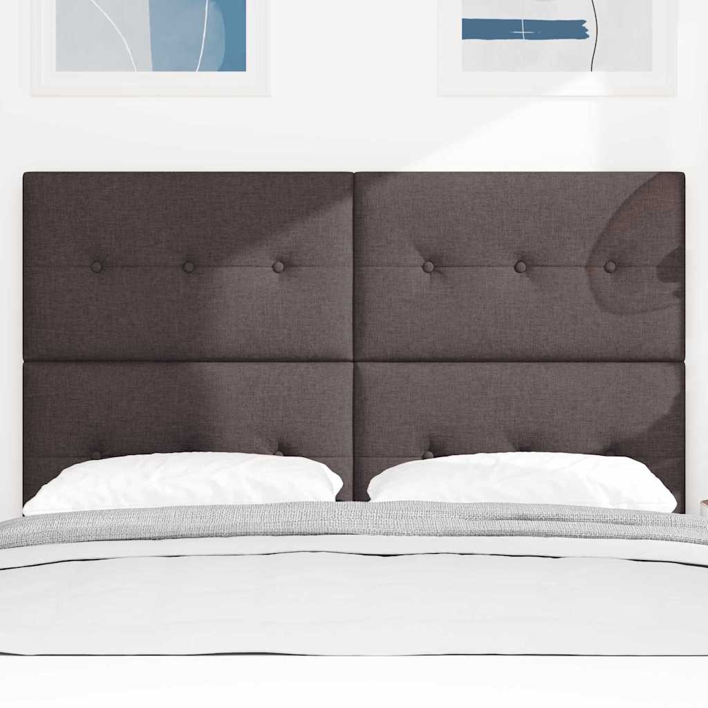 Tête de lit LED avec tête de lit Marron foncé 144 cm Polyester - XIOS