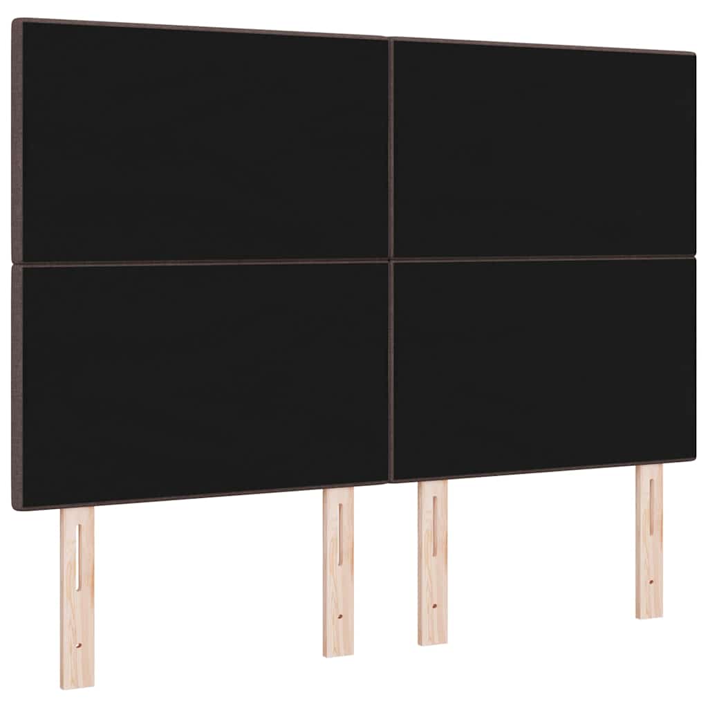 Tête de lit LED avec tête de lit Marron foncé 144 cm Polyester - XIOS