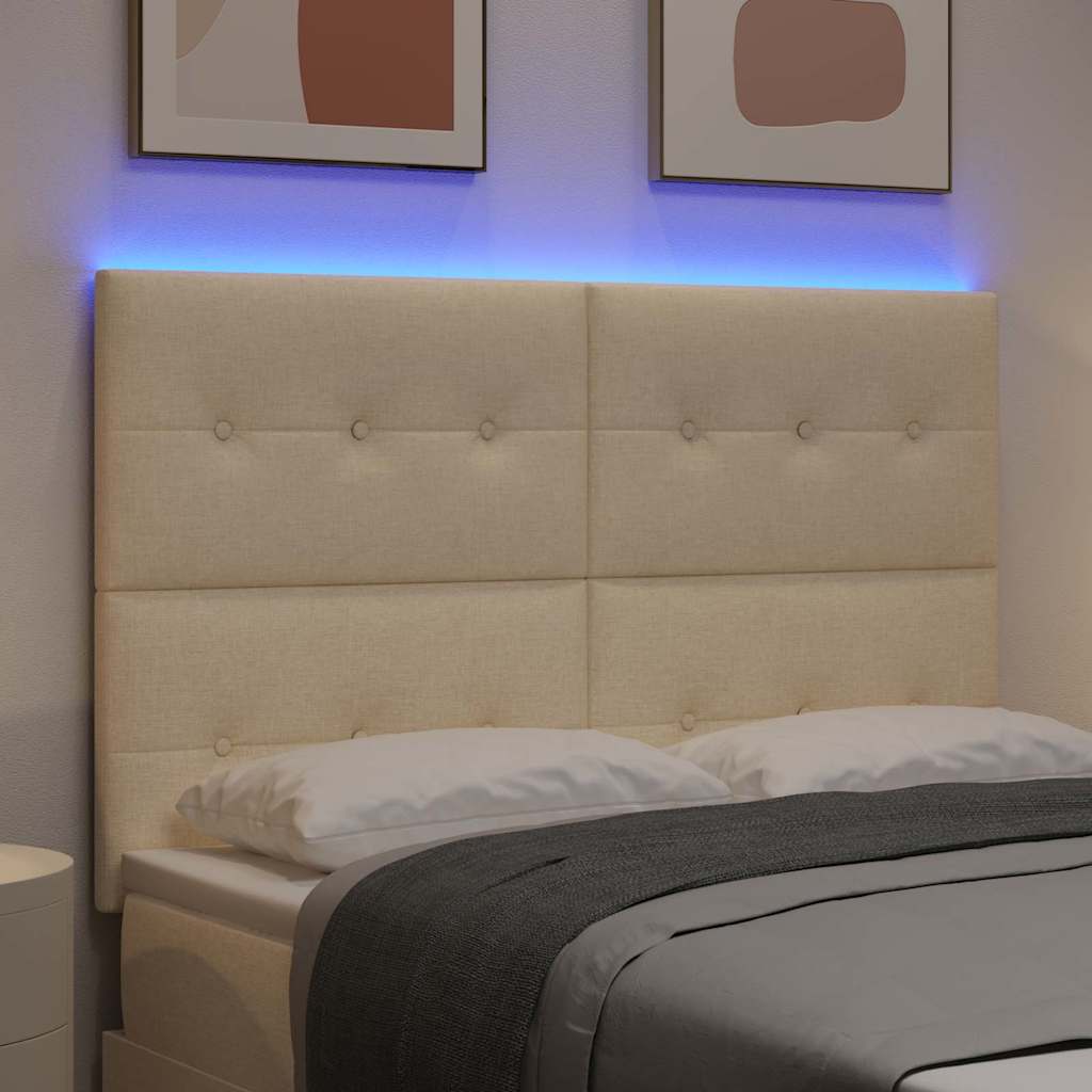 Tête de lit LED avec des lumières à LED Crème 144 cm Polyester - XIOS