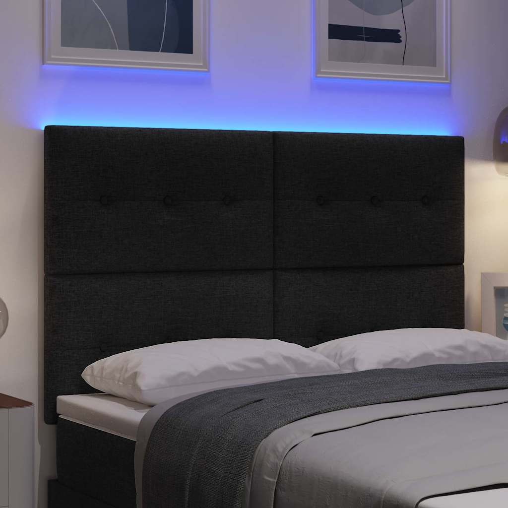Tête de lit LED avec des lumières à LED Noir 160 cm Polyester - XIOS