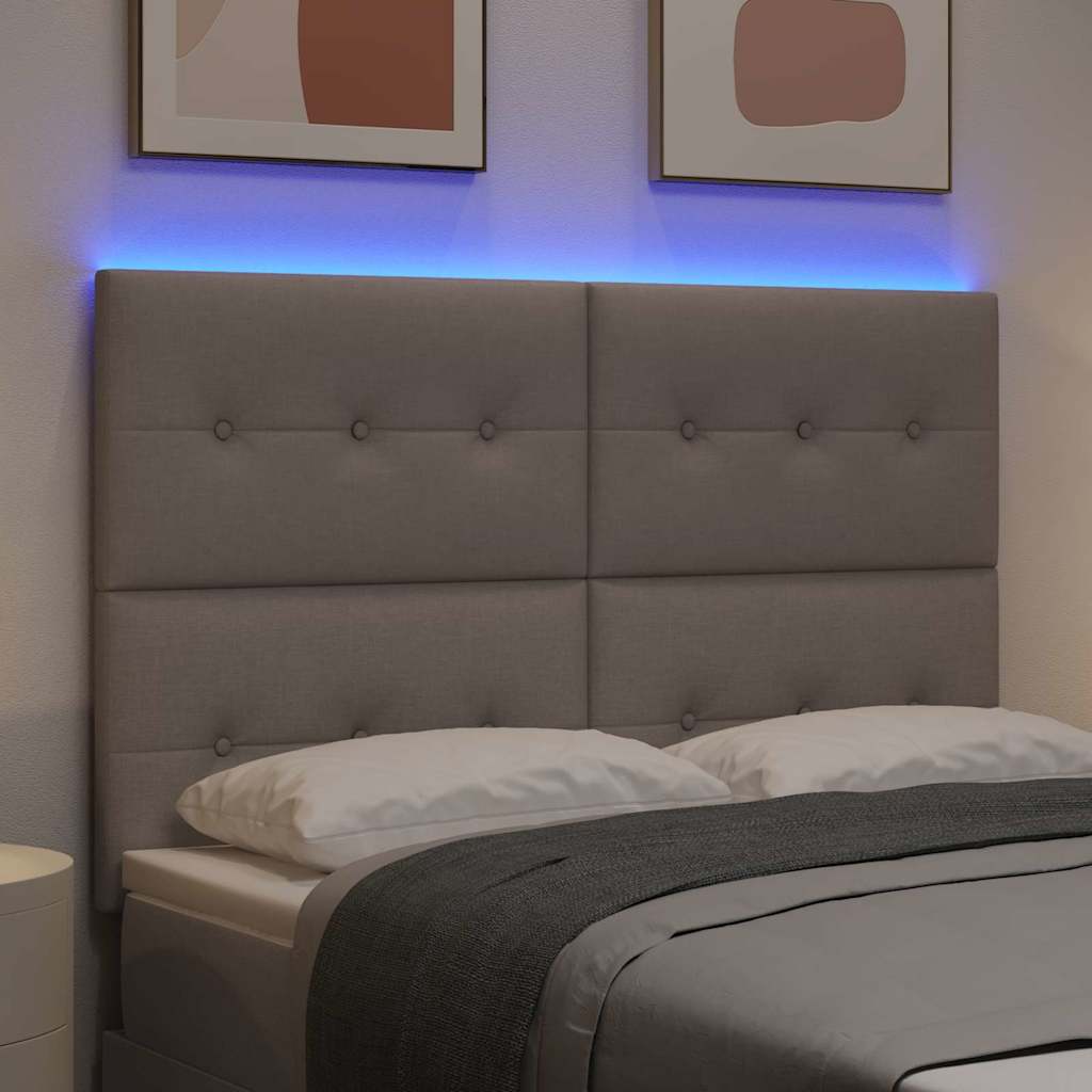 Tête de lit LED avec des lumières à LED Taupe 160 cm Polyester - XIOS